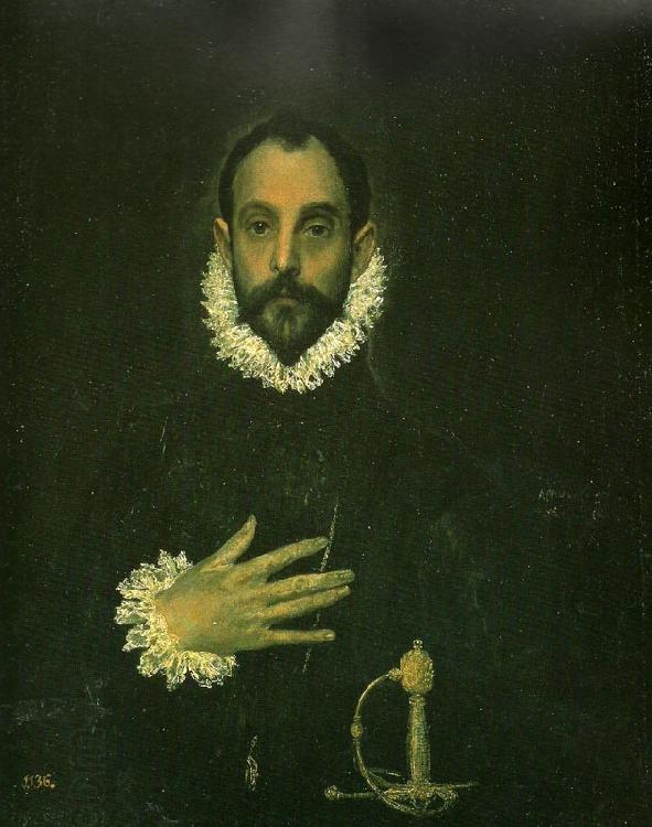 El Greco man with his hand on his breast oil painting picture